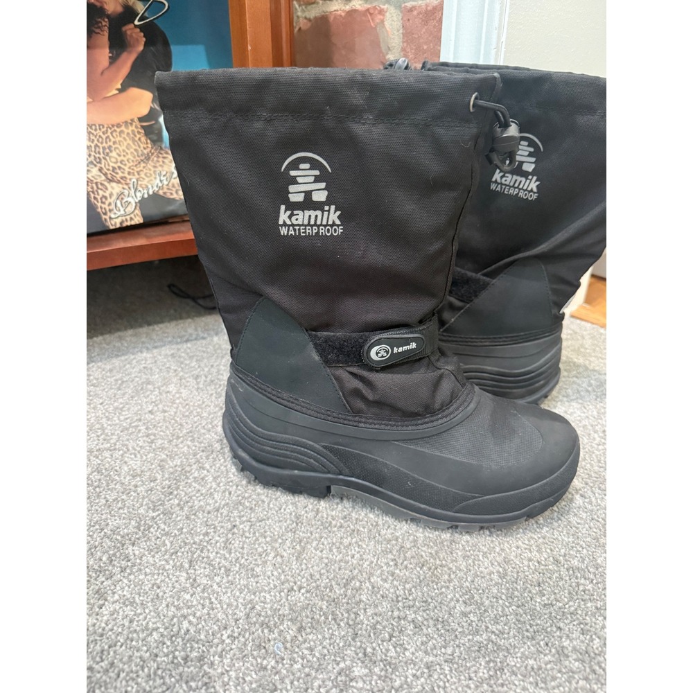 Kamik Mens Black Waterproof Snow Boots Winter Insulated Size 7